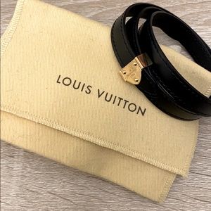 Authentic Louis Vuitton black leather bracelet